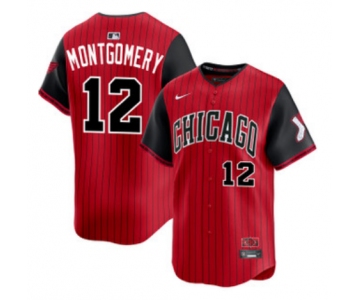 Men's Chicago White Sox #12 Colson Montgomery Red Black 2025 City Connect Limited Stitched Baseball Jersey