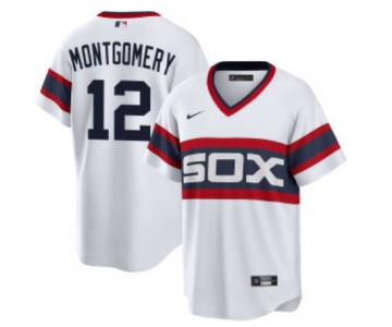 Men's Chicago White Sox #12 Colson Montgomery White Cool Base Stitched Jersey