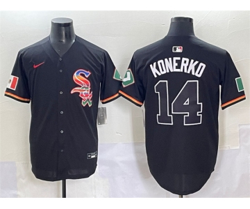 Men's Chicago White Sox #14 Paul Konerko Black Mexico Limited Stitched Jersey