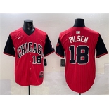 Men's Chicago White Sox #18 Pilsen Red Black 2025 City Connect Limited Stitched Baseball Jersey