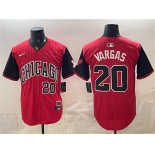 Men's Chicago White Sox #20 Miguel Vargas Red Black 2025 City Connect Limited Stitched Baseball Jersey Men's Chicago White Sox #20 Miguel Vargas Red Black 2025 City Connect Limited Stitched Baseball Jersey