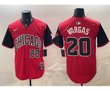 Men's Chicago White Sox #20 Miguel Vargas Red Black 2025 City Connect Limited Stitched Baseball Jersey