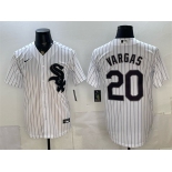 Men's Chicago White Sox #20 Miguel Vargas White Home Stitched Baseball Jersey Men's Chicago White Sox #20 Miguel Vargas White Home Stitched Baseball Jersey