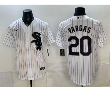 Men's Chicago White Sox #20 Miguel Vargas White Home Stitched Baseball Jersey