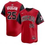 Men's Chicago White Sox #25 Andrew Vaughn Red Black 2025 City Connect Limited Stitched Baseball Jersey
