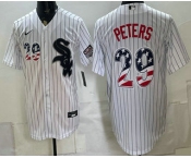 Men's Chicago White Sox #29 Tristan Peters White 2026 USA 250 Fourth of July Stitched Jersey