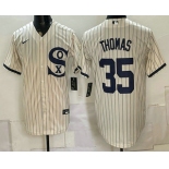 Men's Chicago White Sox #35 Frank Thomas Cream Player Name 2021 Field of Dreams Authentic Jersey