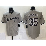 Men's Chicago White Sox #35 Frank Thomas Gray Stitched Baseball Jersey
