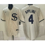 Men's Chicago White Sox #4 Luke Appling Cream Player Name 2021 Field of Dreams Authentic Jersey Men's Chicago White Sox #4 Luke Appling Cream Player Name 2021 Field of Dreams Authentic Jersey