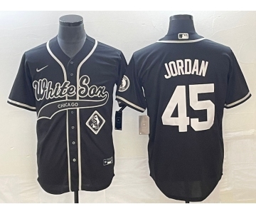 Men's Chicago White Sox #45 Michael Jordan Black Cool Base Stitched Baseball Jersey1