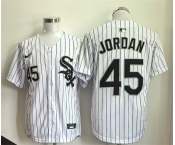 Men's Chicago White Sox #45 Michael Jordan White Limited Stitched Baseball Jersey Men's Chicago White Sox #45 Michael Jordan White Limited Stitched Baseball Jersey