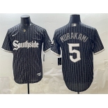 Men's Chicago White Sox #5 Munetaka Murakami Black 2021 City Connect Cool Base Stitched Jersey