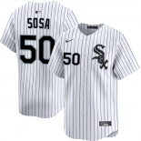 Men's Chicago White Sox #50 Lenyn Sosa White 2025 Home Limited Stitched Baseball Jersey