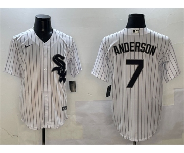 Men's Chicago White Sox #7 Tim Anderson White Cool Base Stitched Baseball Jersey