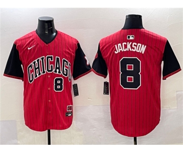 Men's Chicago White Sox #8 Bo Jackson Red Black 2025 City Connect Limited Stitched Baseball Jersey