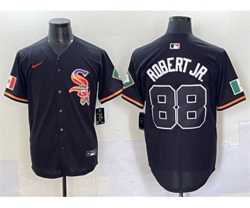 Men's Chicago White Sox #88 Luis Robert Jr. Black Mexico Limited Stitched Baseball Jersey