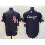 Mens Chicago White Sox Team Big Logo Black Mexico Limited Stitched Jersey
