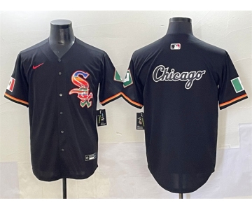 Men's Chicago White Sox Team Big Logo Black Mexico Limited Stitched Jersey