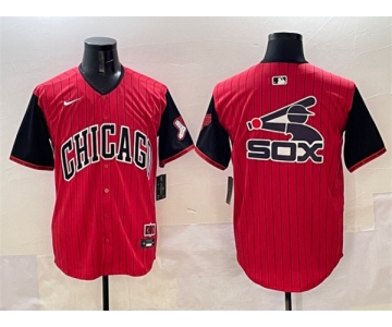 Mens Chicago White Sox Team Big Logo Red Black 2025 City Connect Limited Stitched Baseball Jersey