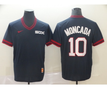 Men's Nike Chicago White Sox #10 Yoan Moncada Navy Blue M&N MLB Jersey
