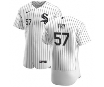 Men's Nike Chicago White Sox #57 Jace Fry White Home 2020 Authentic Player Baseball Jersey