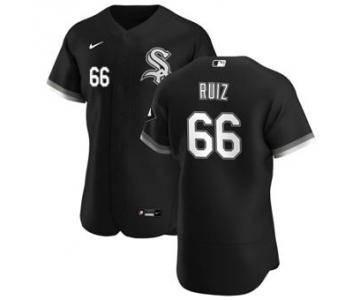 Men's Nike Chicago White Sox #66 Jose Ruiz Black Alternate 2020 Authentic Player Baseball Jersey