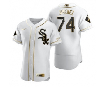 Men's Nike Chicago White Sox #74 Eloy Jimenez White 2020 Authentic Golden Edition Baseball Jersey