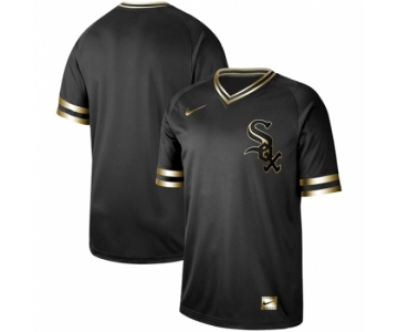 Men's Nike Chicago White Sox Blank Black Gold Authentic Stitched Baseball Jersey