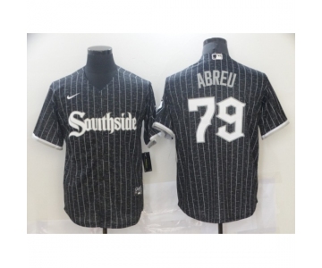 Men's Nike Chicago White Sox Southside #79 Jose Abreu Black Alternate Flex Base Jersey