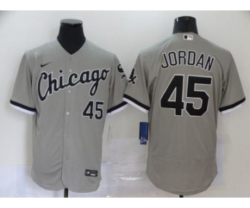 Men's Nike White Sox #45 Michael Jordan Gray 2020 Baseball Flexbase Jersey