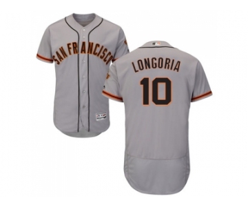 Men San Francisco Giants #10 Evan Longoria Grey Flexbase Authentic Collection Road Stitched Baseball Jersey