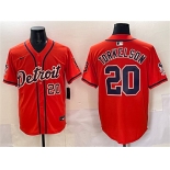 Men's Detroit Tigers #20 Spencer Torkelson Orange With Patch Vapor Premier Limited Stitched Baseball Jersey