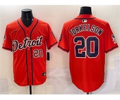 Men's Detroit Tigers #20 Spencer Torkelson Orange With Patch Vapor Premier Limited Stitched Baseball Jersey