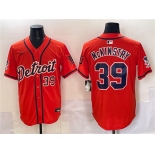 Men's Detroit Tigers #39 Zach McKinstry Orange With Patch Vapor Premier Limited Stitched Baseball Jersey