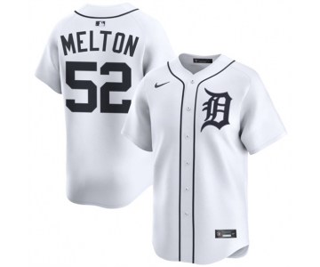 Men's Detroit Tigers #52 Troy Melton White 2024 Home Limited Stitched Baseball Jersey