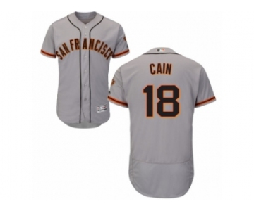 Men's Majestic San Francisco Giants #18 Matt Cain Grey Flexbase Authentic Collection MLB Jersey