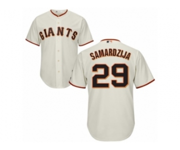 Men's Majestic San Francisco Giants #29 Jeff Samardzija Replica Cream Home Cool Base MLB Jersey