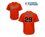 Men's Majestic San Francisco Giants #29 Jeff Samardzija Replica Orange Alternate Cool Base MLB Jersey