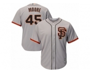 Men's Majestic San Francisco Giants #45 Matt Moore Replica Grey Road 2 Cool Base MLB Jersey