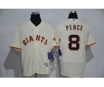 Men's Majestic San Francisco Giants #8 Hunter Pence Cream Flexbase Authentic Collection MLB Jersey