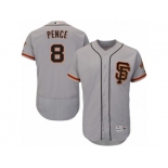 Men's Majestic San Francisco Giants #8 Hunter Pence Gray Flexbase Authentic Collection MLB Jersey