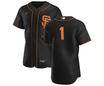Men's Nike San Francisco Giants #1 Mauricio Dubon Black Alternate 2020 Authentic Player Baseball Jersey