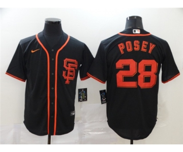 Men's Nike San Francisco Giants #28 Buster Posey Authentic Black Alternate Cool Base Baseball Jersey
