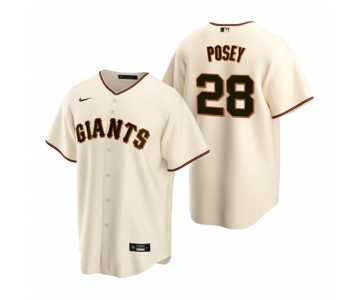 Men's Nike San Francisco Giants #28 Buster Posey Cream Home Stitched Baseball Jersey