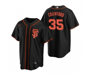 Men's Nike San Francisco Giants #35 Brandon Crawford Black Alternate Stitched Baseball Jersey