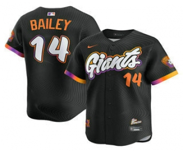 Men's San Francisco Giants #14 Patrick Bailey Black 2025 City Connect Limited Stitched Jersey