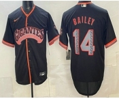 Men's San Francisco Giants #14 Patrick Bailey Black 2026 Alternate Stadium Stitched Jersey Men's San Francisco Giants #14 Patrick Bailey Black 2026 Alternate Stadium Stitched Jersey