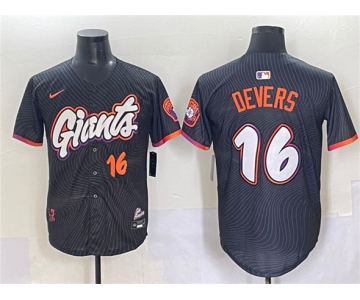 Men's San Francisco Giants #16 Rafael Devers Anthracite 2025 City Connect Limited Stitched Baseball Jersey