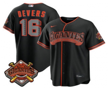 Men's San Francisco Giants #16 Rafael Devers Black 2026 Alternate Stadium Stitched Jersey
