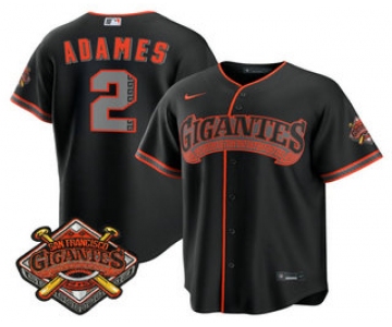 Men's San Francisco Giants #2 Willy Adames Black 2026 Alternate Stadium Stitched Jersey